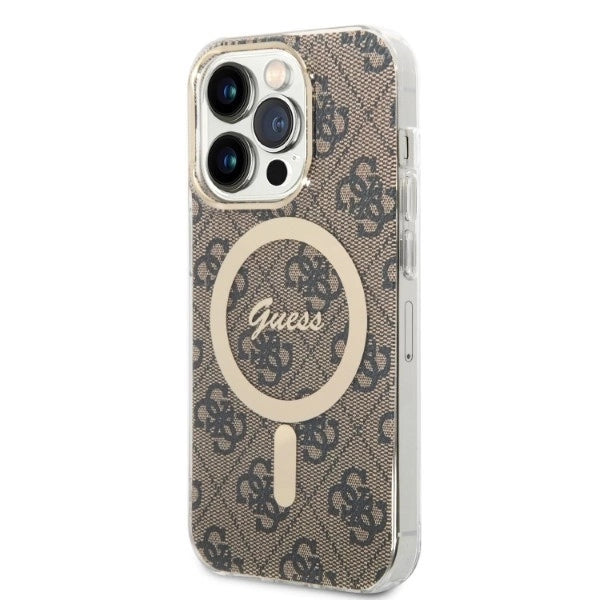 Set Guess GUBPP14XH4EACSW Case+ Charger iPhone 14 Pro Max 6.7" brown/brown hard case 4G Print MagSafe_1