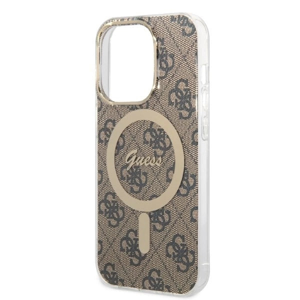 Set Guess GUBPP14XH4EACSW Case+ Charger iPhone 14 Pro Max 6.7" brown/brown hard case 4G Print MagSafe_5