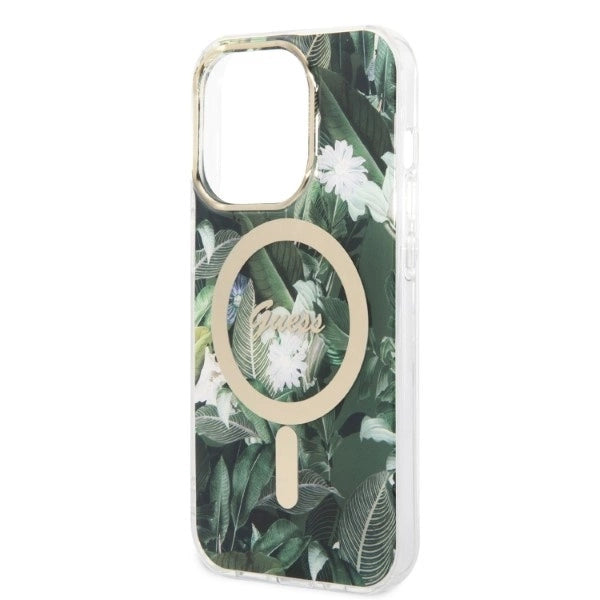 Set Guess GUBPP14XHJEACSA Case+ Charger iPhone 14 Pro Max 6.7" green/green hard case Jungle MagSafe_5
