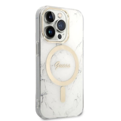 Guess Marble MagSafe Case + Charger Set for iPhone 14 Pro Max 6.7&quot; - White_3