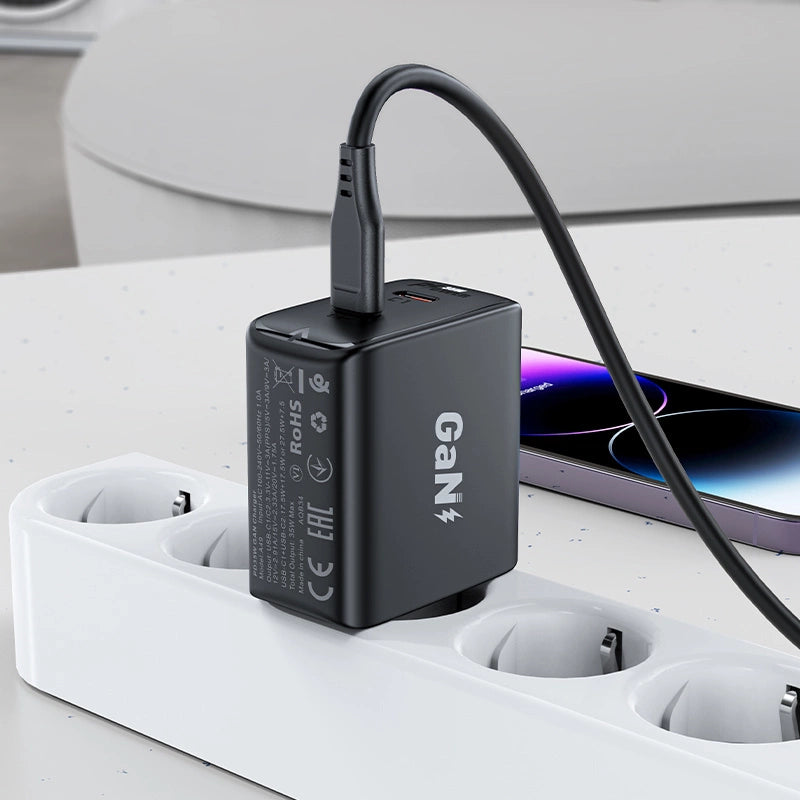 Fast charger GaN 35W PD 2x USB C Acefast A49 - black_6