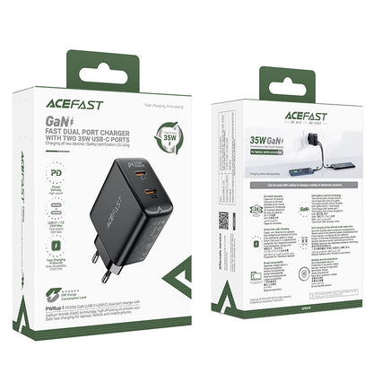 Fast charger GaN 35W PD 2x USB C Acefast A49 - black_4