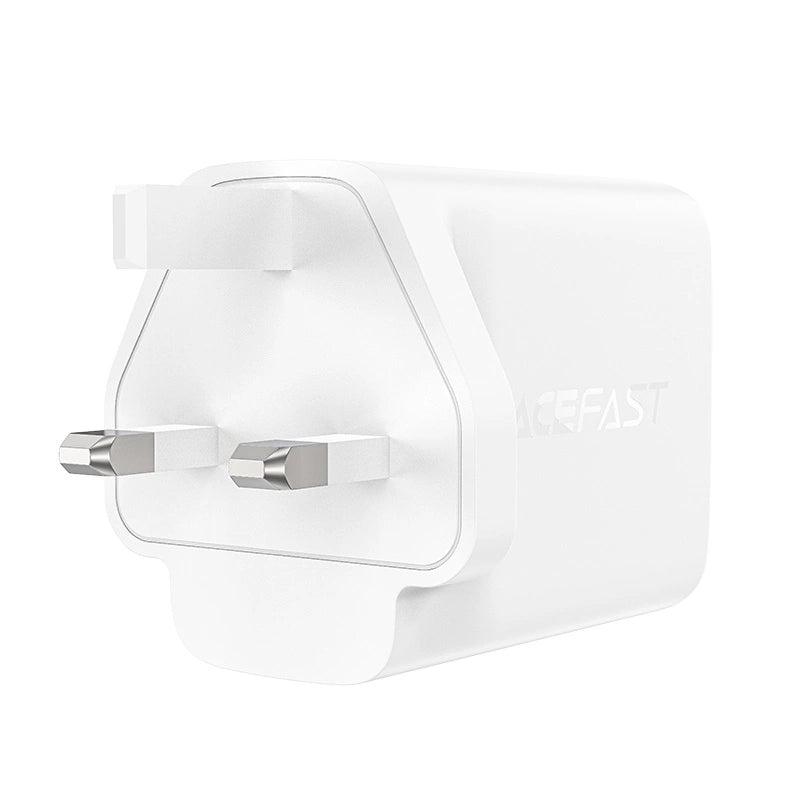 Acefast charger GaN 65W 3 ports (1xUSB, 2xUSB C PD) UK plug white (A44)_1