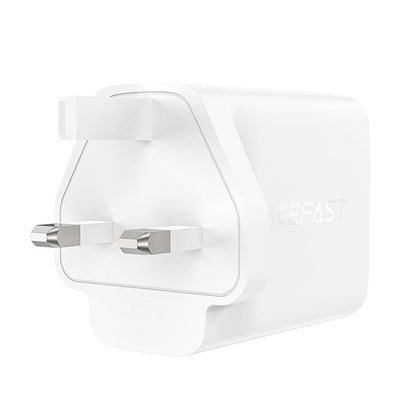 Acefast charger GaN 65W 3 ports (1xUSB, 2xUSB C PD) UK plug white (A44)_1
