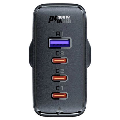 Fast charger GaN UK 100W Power Delivery 3x USB C 1x USB - black_3