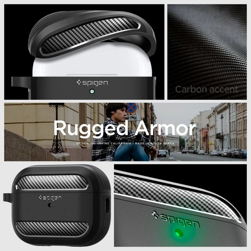 Spigen Rugged Armor Case for Apple AirPods Pro 1 / 2 - Matte Black_11