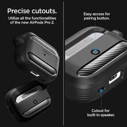 Spigen Rugged Armor Case for Apple AirPods Pro 1 / 2 - Matte Black_14