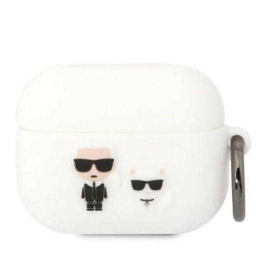 Karl Lagerfeld KLACAPSILKCW AirPods Pro cover white/white Silicone Karl &amp; Choupette_0