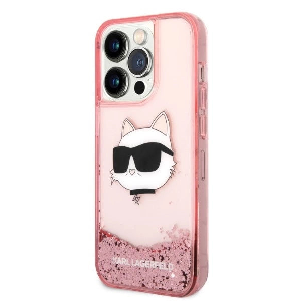 Karl Lagerfeld KLHCP14LLNCHCP iPhone 14 Pro 6.1" pink/pink hardcase Glitter Choupette Head_1