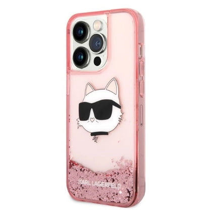 Karl Lagerfeld KLHCP14LLNCHCP iPhone 14 Pro 6.1" pink/pink hardcase Glitter Choupette Head_1
