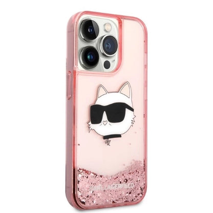 Karl Lagerfeld KLHCP14LLNCHCP iPhone 14 Pro 6.1" pink/pink hardcase Glitter Choupette Head_3