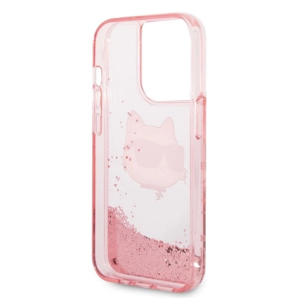 Karl Lagerfeld KLHCP14LLNCHCP iPhone 14 Pro 6.1" pink/pink hardcase Glitter Choupette Head_6