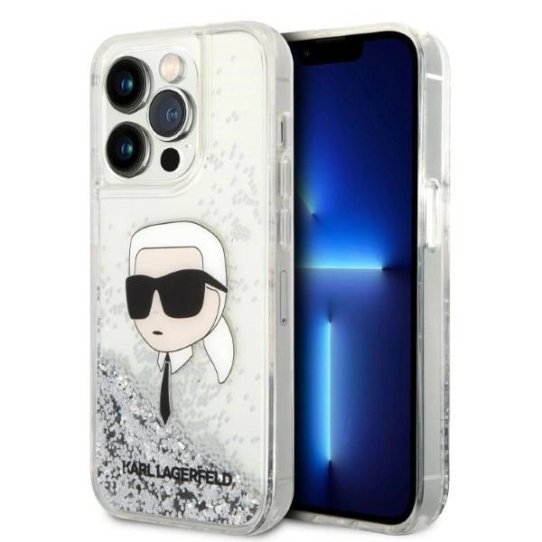 Karl Lagerfeld KLHCP14LLNKHCH iPhone 14 Pro 6.1" silver/silver hardcase Glitter Karl Head_0