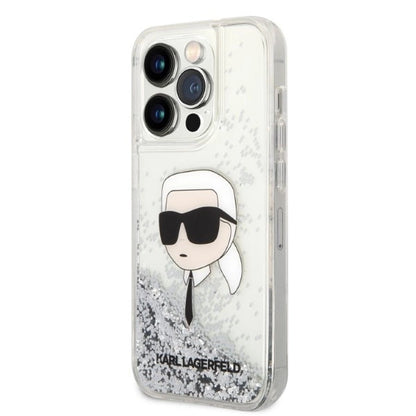 Karl Lagerfeld KLHCP14LLNKHCH iPhone 14 Pro 6.1" silver/silver hardcase Glitter Karl Head_1