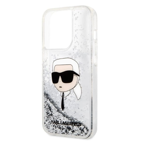 Karl Lagerfeld KLHCP14LLNKHCH iPhone 14 Pro 6.1" silver/silver hardcase Glitter Karl Head_5