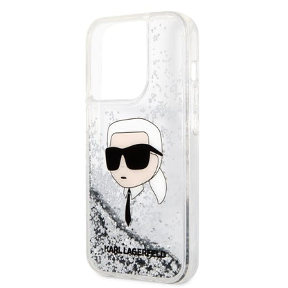 Karl Lagerfeld KLHCP14LLNKHCH iPhone 14 Pro 6.1" silver/silver hardcase Glitter Karl Head_5