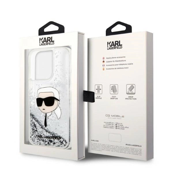 Karl Lagerfeld KLHCP14LLNKHCH iPhone 14 Pro 6.1" silver/silver hardcase Glitter Karl Head_7
