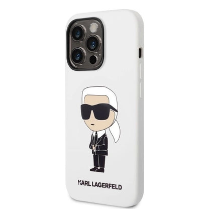 Karl Lagerfeld KLHCP14LSNIKBCH iPhone 14 Pro 6.1" hardcase white/white Silicone Ikonik_1