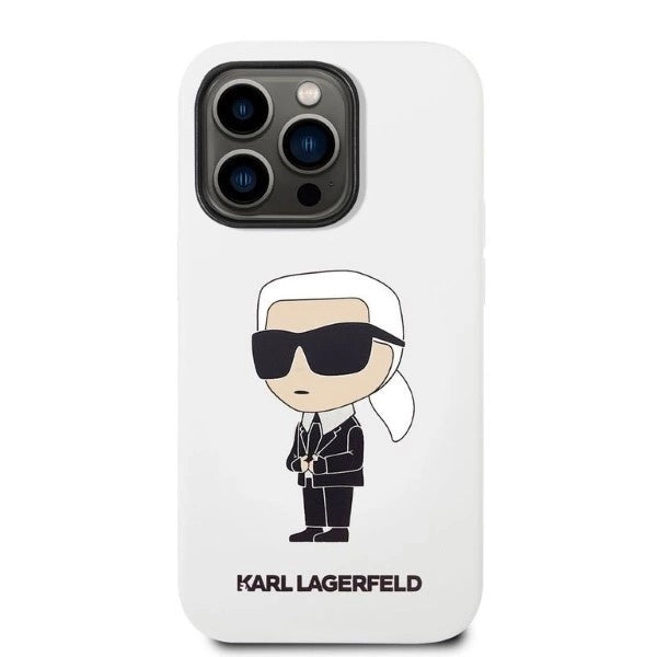 Karl Lagerfeld KLHCP14LSNIKBCH iPhone 14 Pro 6.1" hardcase white/white Silicone Ikonik_2