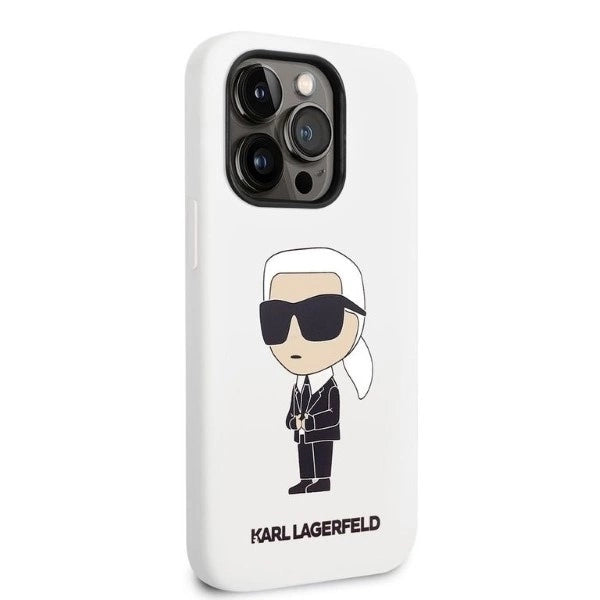 Karl Lagerfeld KLHCP14LSNIKBCH iPhone 14 Pro 6.1" hardcase white/white Silicone Ikonik_3