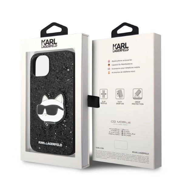 Karl Lagerfeld KLHCP14MG2CPK iPhone 14 Plus 6.7" black/black hardcase Glitter Choupette Patch_7