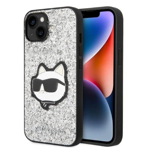 Karl Lagerfeld KLHCP14MG2CPS iPhone 14 Plus 6.7" silver/silver hardcase Glitter Choupette Patch_0