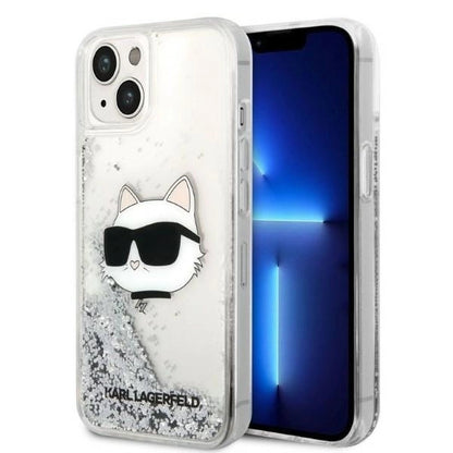 Karl Lagerfeld KLHCP14MLNHCCS iPhone 14 Plus 6.7" silver/silver hardcase Glitter Choupette Head_0