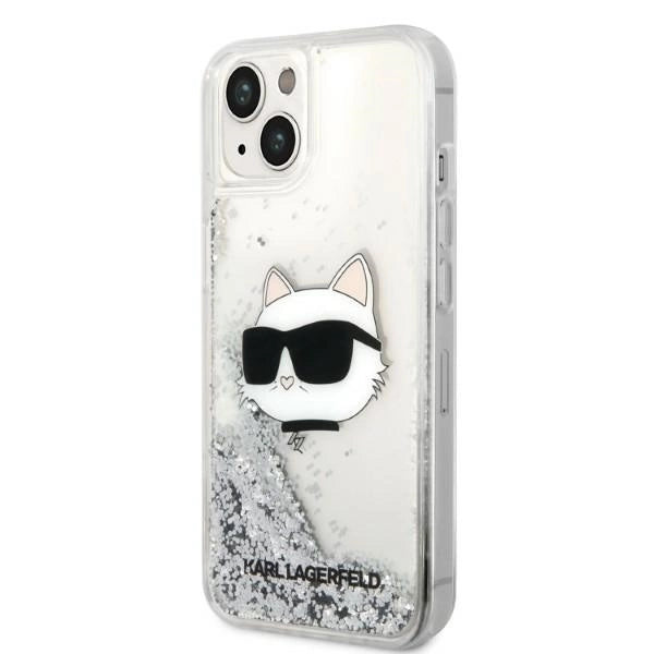 Karl Lagerfeld KLHCP14MLNHCCS iPhone 14 Plus 6.7" silver/silver hardcase Glitter Choupette Head_1