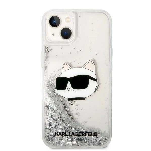 Karl Lagerfeld KLHCP14MLNHCCS iPhone 14 Plus 6.7" silver/silver hardcase Glitter Choupette Head_2