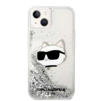 Karl Lagerfeld KLHCP14MLNHCCS iPhone 14 Plus 6.7" silver/silver hardcase Glitter Choupette Head_2
