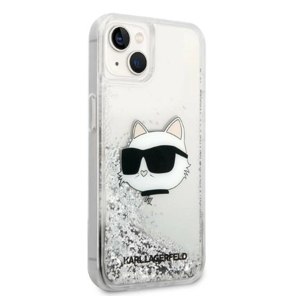 Karl Lagerfeld KLHCP14MLNHCCS iPhone 14 Plus 6.7" silver/silver hardcase Glitter Choupette Head_3