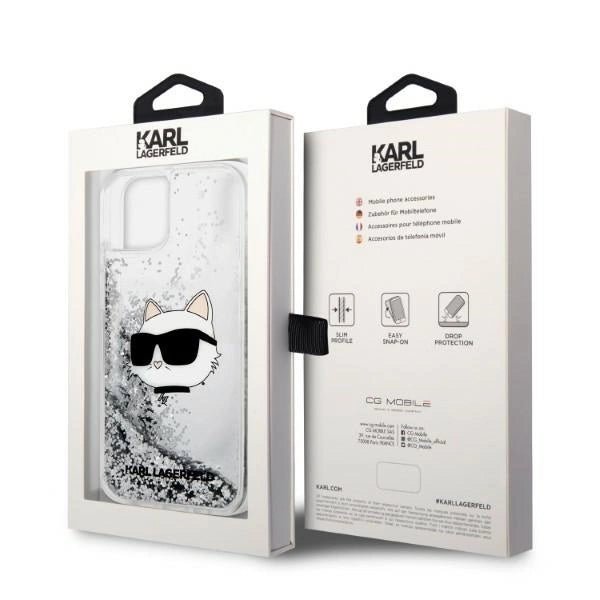 Karl Lagerfeld KLHCP14MLNHCCS iPhone 14 Plus 6.7" silver/silver hardcase Glitter Choupette Head_7