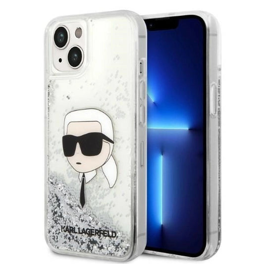 Karl Lagerfeld KLHCP14MLNKHCH iPhone 14 Plus 6.7" silver/silver hardcase Glitter Karl Head_0