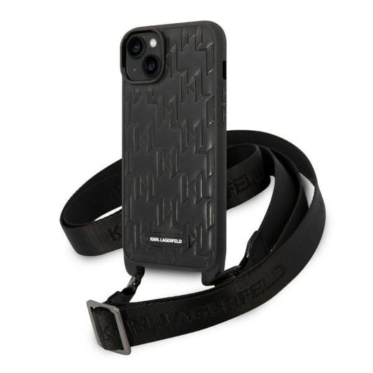 Karl Lagerfeld KLHCP14MSTMK iPhone 14 Plus 6.7&quot; hardcase black/black Monogram Plaque Logo Strap_0