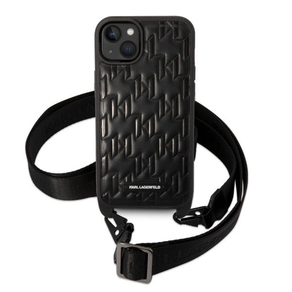 Karl Lagerfeld KLHCP14MSTMK iPhone 14 Plus 6.7&quot; hardcase black/black Monogram Plaque Logo Strap_1