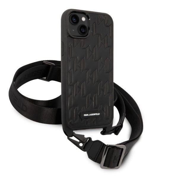 Karl Lagerfeld KLHCP14MSTMK iPhone 14 Plus 6.7&quot; hardcase black/black Monogram Plaque Logo Strap_2