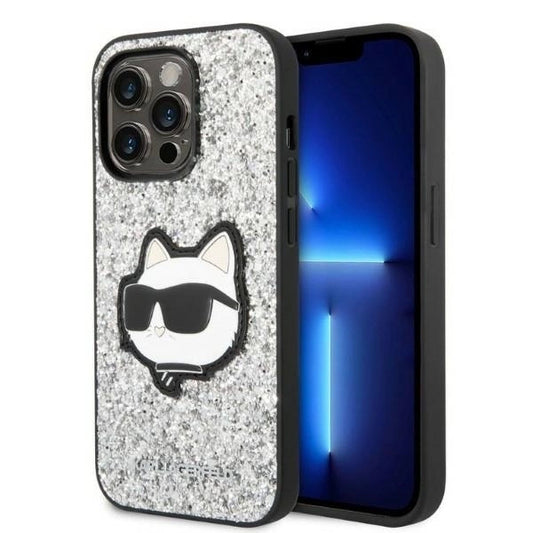 Karl Lagerfeld KLHCP14XG2CPS iPhone 14 Pro Max 6.7" silver/silver hardcase Glitter Choupette Patch_0