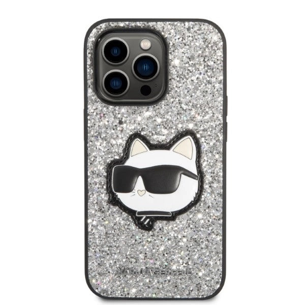 Karl Lagerfeld KLHCP14XG2CPS iPhone 14 Pro Max 6.7" silver/silver hardcase Glitter Choupette Patch_2