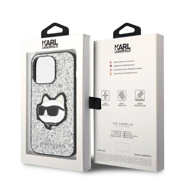 Karl Lagerfeld KLHCP14XG2CPS iPhone 14 Pro Max 6.7" silver/silver hardcase Glitter Choupette Patch_7