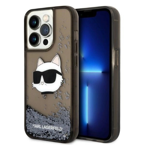 Karl Lagerfeld KLHCP14XLNCHCK iPhone 14 Pro Max 6.7" black/black hardcase Glitter Choupette Head_0