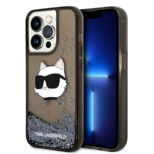 Karl Lagerfeld KLHCP14XLNCHCK iPhone 14 Pro Max 6.7" black/black hardcase Glitter Choupette Head_0