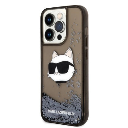 Karl Lagerfeld KLHCP14XLNCHCK iPhone 14 Pro Max 6.7" black/black hardcase Glitter Choupette Head_1