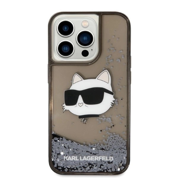 Karl Lagerfeld KLHCP14XLNCHCK iPhone 14 Pro Max 6.7" black/black hardcase Glitter Choupette Head_2