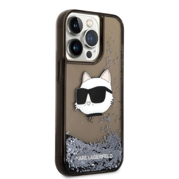 Karl Lagerfeld KLHCP14XLNCHCK iPhone 14 Pro Max 6.7" black/black hardcase Glitter Choupette Head_3