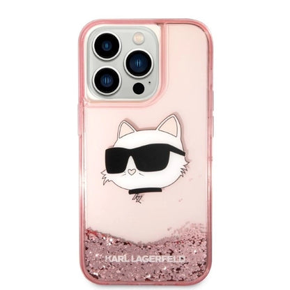 Karl Lagerfeld KLHCP14XLNCHCP iPhone 14 Pro Max 6.7" pink/pink hardcase Glitter Choupette Head_2