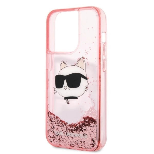 Karl Lagerfeld KLHCP14XLNCHCP iPhone 14 Pro Max 6.7" pink/pink hardcase Glitter Choupette Head_5