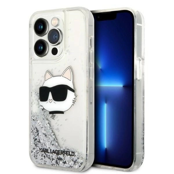 Karl Lagerfeld KLHCP14XLNHCS iPhone 14 Pro Max 6.7" silver/silver hardcase Glitter Choupette Head_0