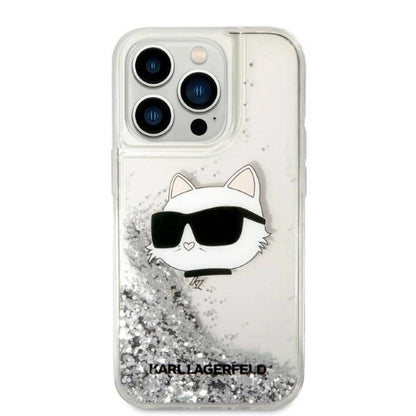 Karl Lagerfeld KLHCP14XLNHCS iPhone 14 Pro Max 6.7" silver/silver hardcase Glitter Choupette Head_2