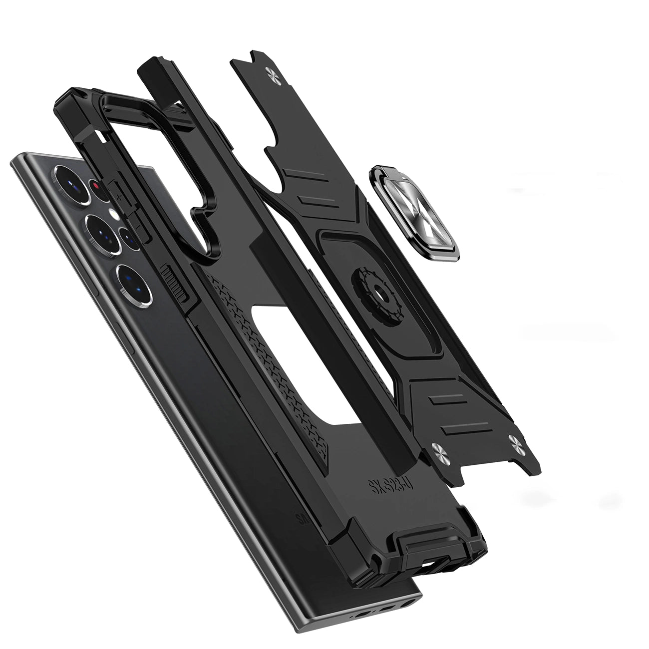 Wozinsky Ring Armor case for Samsung Galaxy S23 Ultra armored cover magnetic holder ring black_2