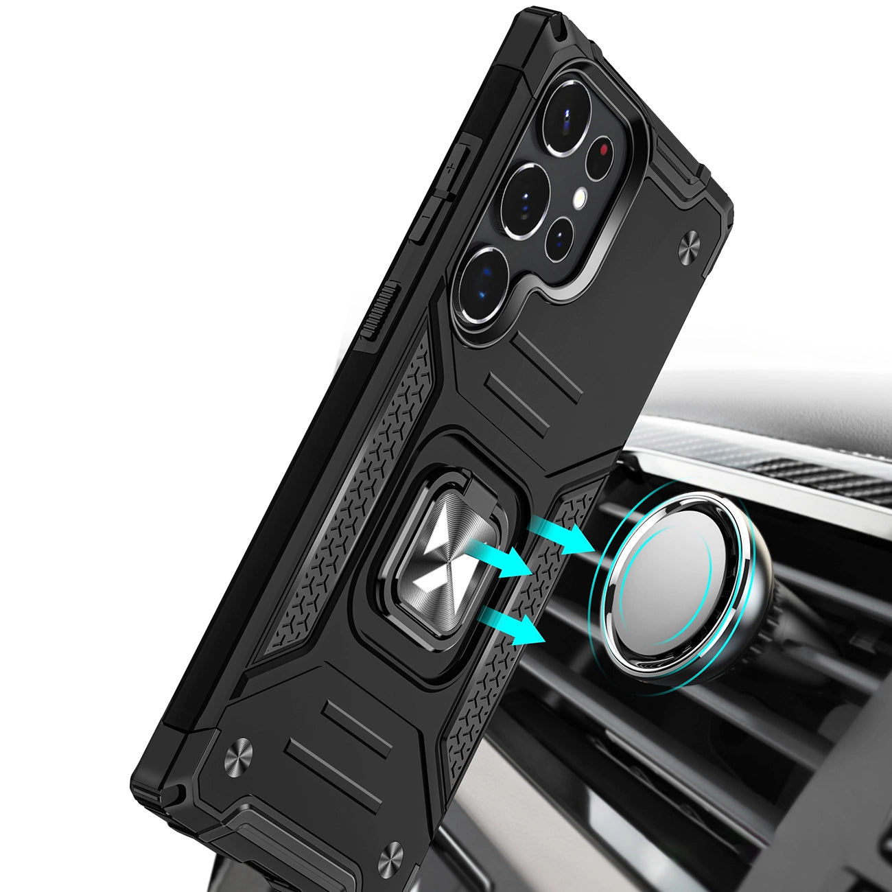Wozinsky Ring Armor case for Samsung Galaxy S23 Ultra armored cover magnetic holder ring black_5